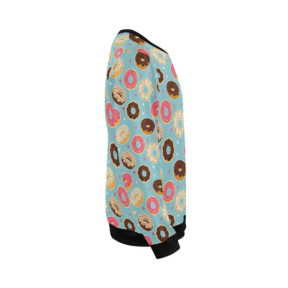Donut Pattern Print Design DN04 Men Long Sleeve Sweatshirt
