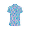 Mermaid Scales Pastel Pattern Print Design 07 Men's Short Sleeve Button Up Shirt