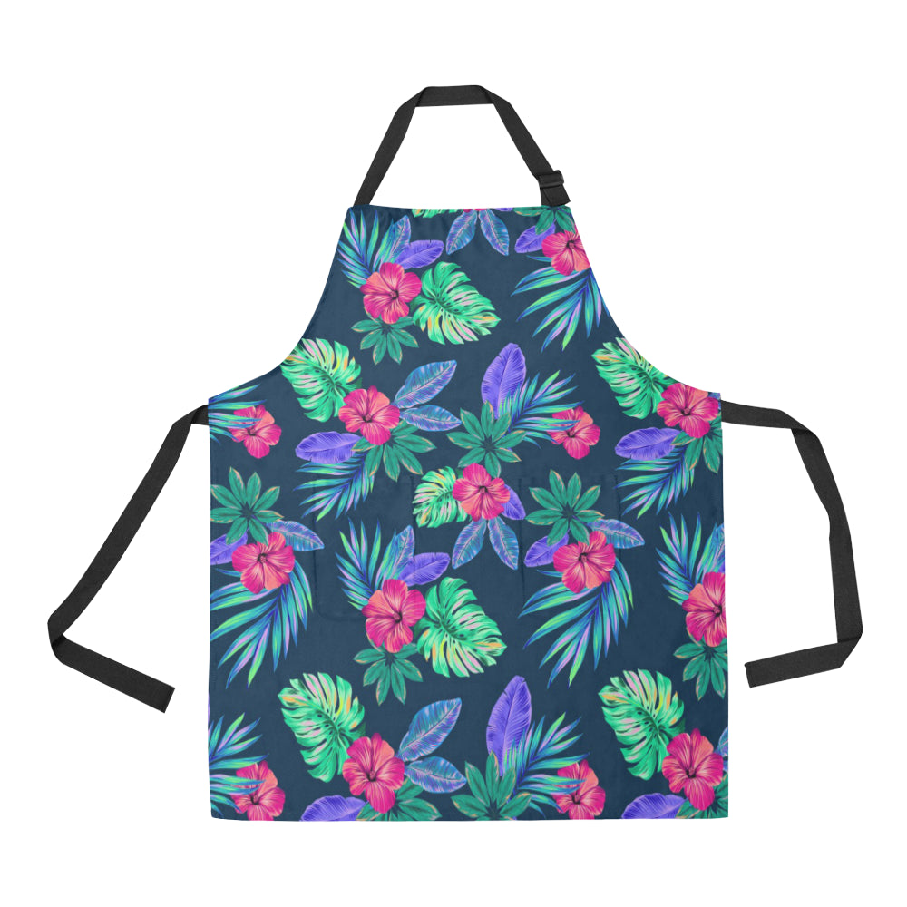 Tropical Flower Pattern Print Design TF09 Apron with Pocket
