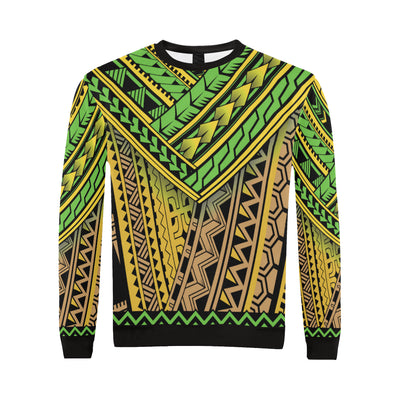 Polynesian Tribal Color Men Long Sleeve Sweatshirt