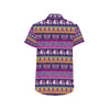 Boho Indian Style Pattern Men's Short Sleeve Button Up Shirt