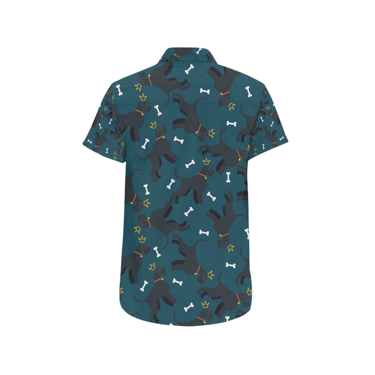 Schnauzers Pattern Print Design A04 Men's Short Sleeve Button Up Shirt