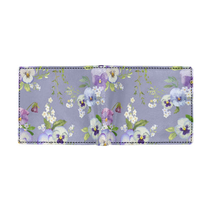 Pansy Pattern Print Design PS05 Men's ID Card Wallet