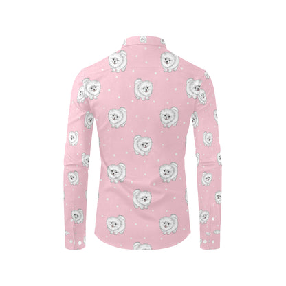 Pomeranians Pattern Print Design A02 Men's Long Sleeve Shirt