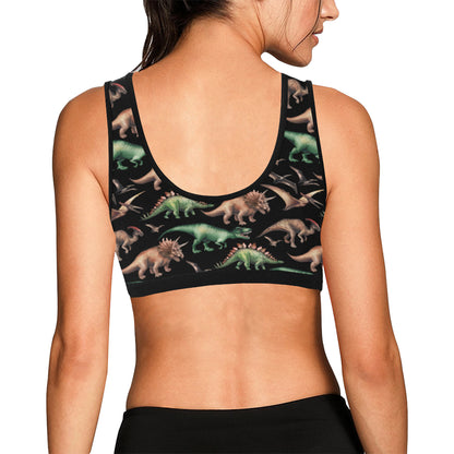 Dinosaur Print Pattern Sports Bra