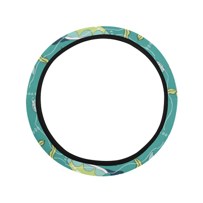 Sea Turtle Pattern Print Design T08 Steering Wheel Cover with Elastic Edge