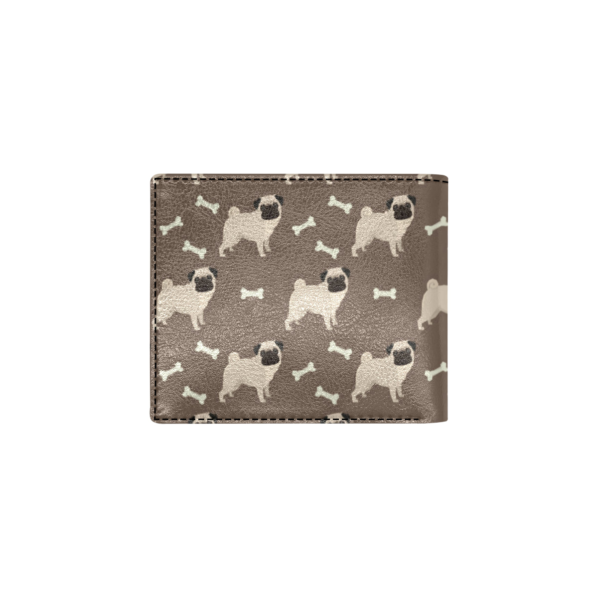 Pug Pattern Print Design A02 Men's ID Card Wallet