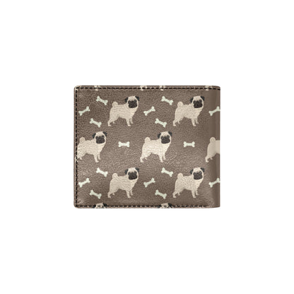 Pug Pattern Print Design A02 Men's ID Card Wallet
