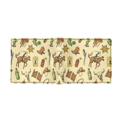 Cowboy Pattern Print Design 04 Men's ID Card Wallet