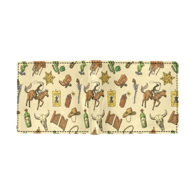 Cowboy Pattern Print Design 04 Men's ID Card Wallet