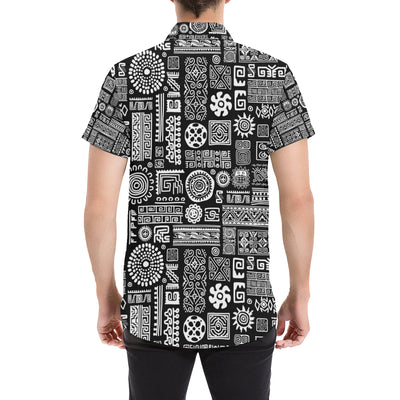 Polynesian Pattern Print Design A02 Men's Short Sleeve Button Up Shirt