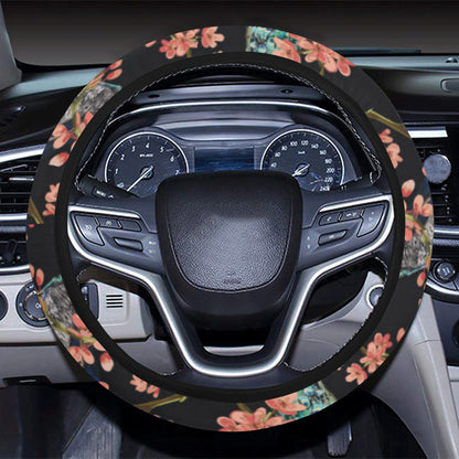 Peacock Pattern Print Design A01 Steering Wheel Cover with Elastic Edge