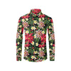 Poinsettia Pattern Print Design POT05 Men's Long Sleeve Shirt
