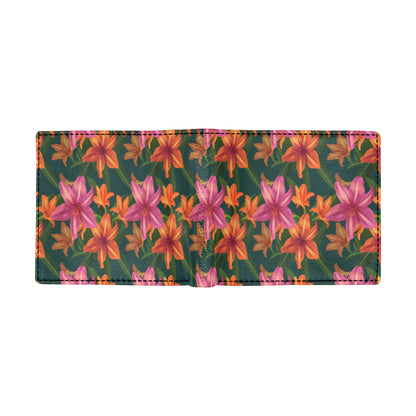 Amaryllis Pattern Print Design AL01 Men's ID Card Wallet