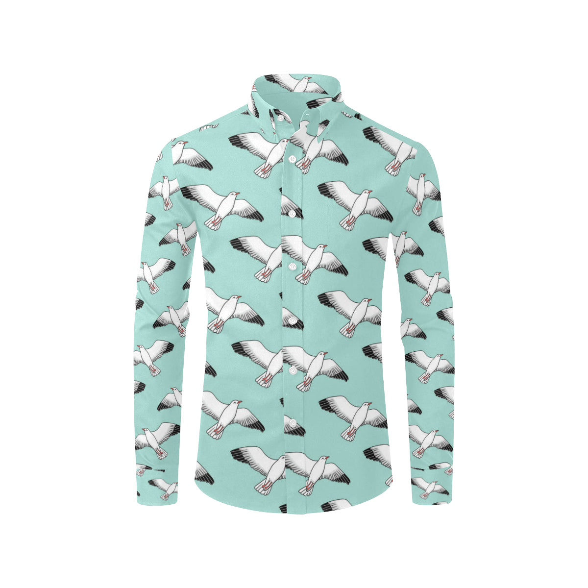 Pigeon Pattern Print Design 02 Men's Long Sleeve Shirt