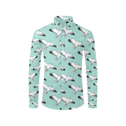 Pigeon Pattern Print Design 02 Men's Long Sleeve Shirt