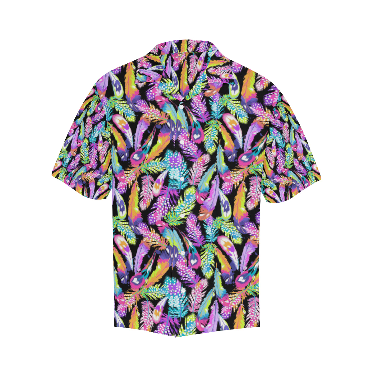 Neon Feather Pattern Print Design A02 Men's Hawaiian Shirt