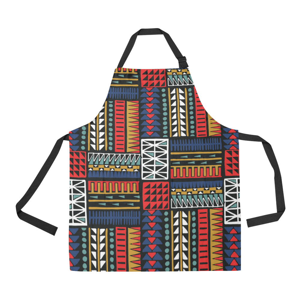 Kente Pattern Print Design 02 Apron with Pocket