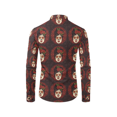 Day of the Dead Mexican Girl Men's Long Sleeve Shirt