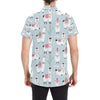 Llama Pattern Print Design 04 Men's Short Sleeve Button Up Shirt