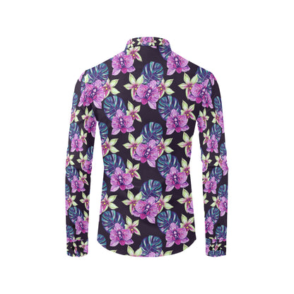 Orchid Pattern Print Design OR010 Men's Long Sleeve Shirt