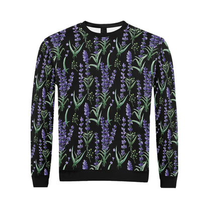 Lavender Pattern Print Design LV01 Men Long Sleeve Sweatshirt