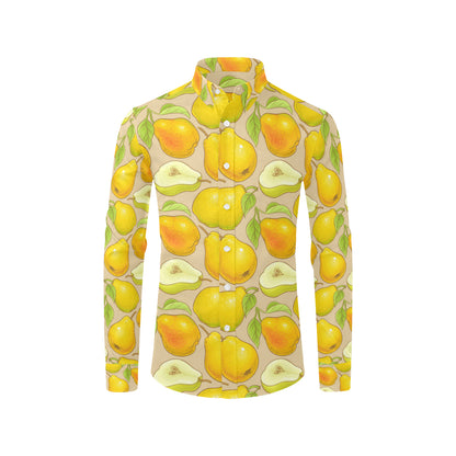 Pear Pattern Print Design PE05 Men's Long Sleeve Shirt