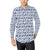 Hibiscus Blue Hawaiian Flower Pattern Men's Long Sleeve Shirt