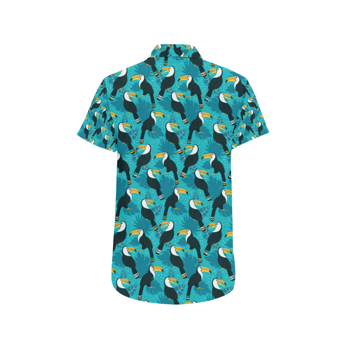 Toucan Parrot Pattern Print Men's Short Sleeve Button Up Shirt