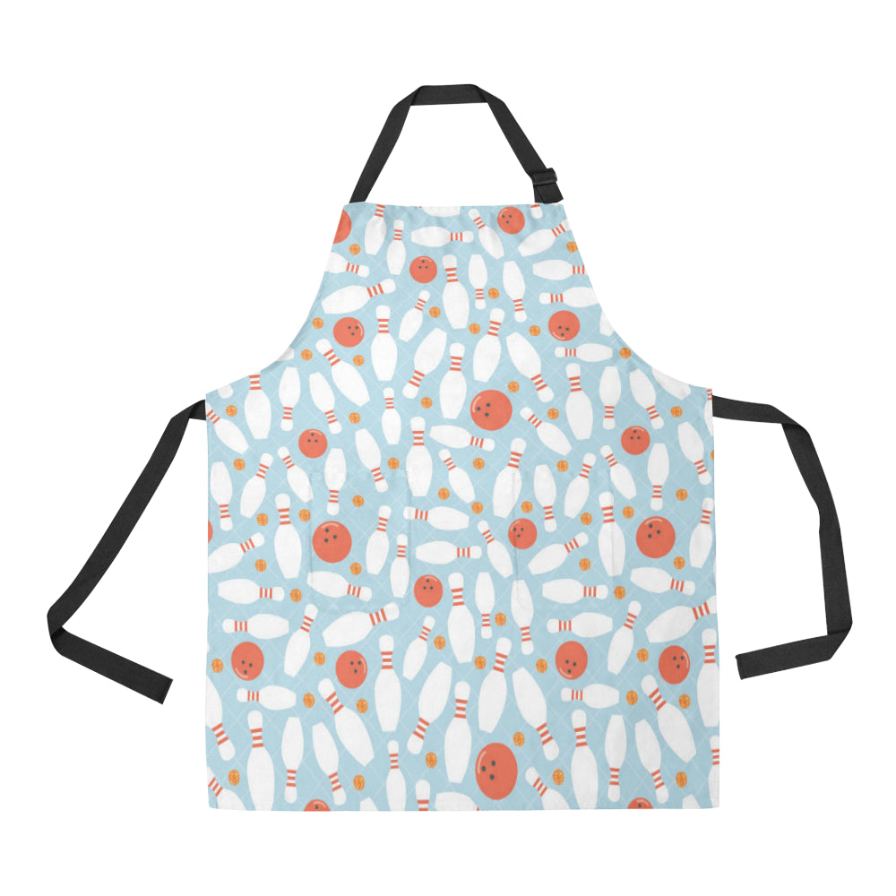 Bowling Pattern Print Design 09 Apron with Pocket