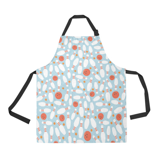 Bowling Pattern Print Design 09 Apron with Pocket
