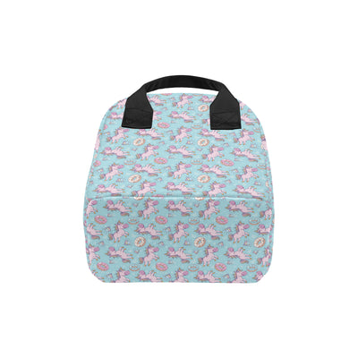 Donut Unicorn Pattern Print Design DN016 Insulated Lunch Bag