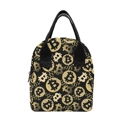 Bitcoin Pattern Print Design DO06 Insulated Lunch Bag