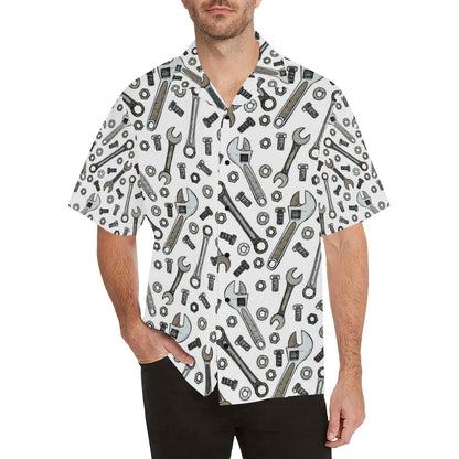Mechanic Pattern Print Design 03 Men's Hawaiian Shirt