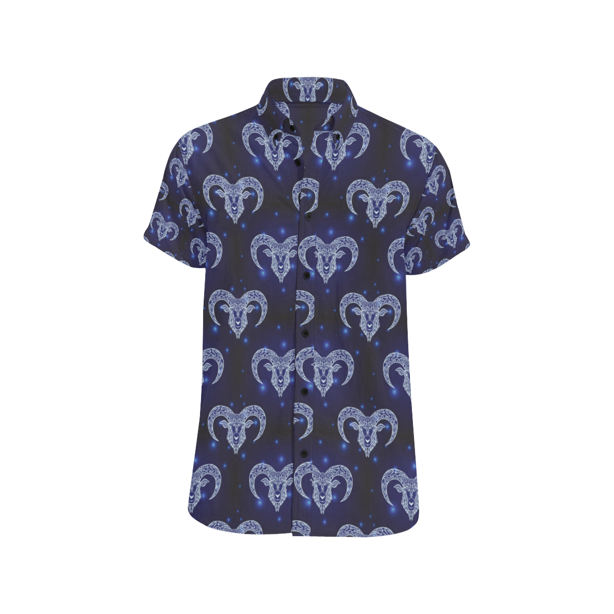 Aries Zodiac Pattern Print Design 01 Men's Short Sleeve Button Up Shirt