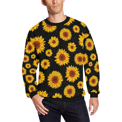 Sunflower Pattern Print Design SF09 Men Long Sleeve Sweatshirt