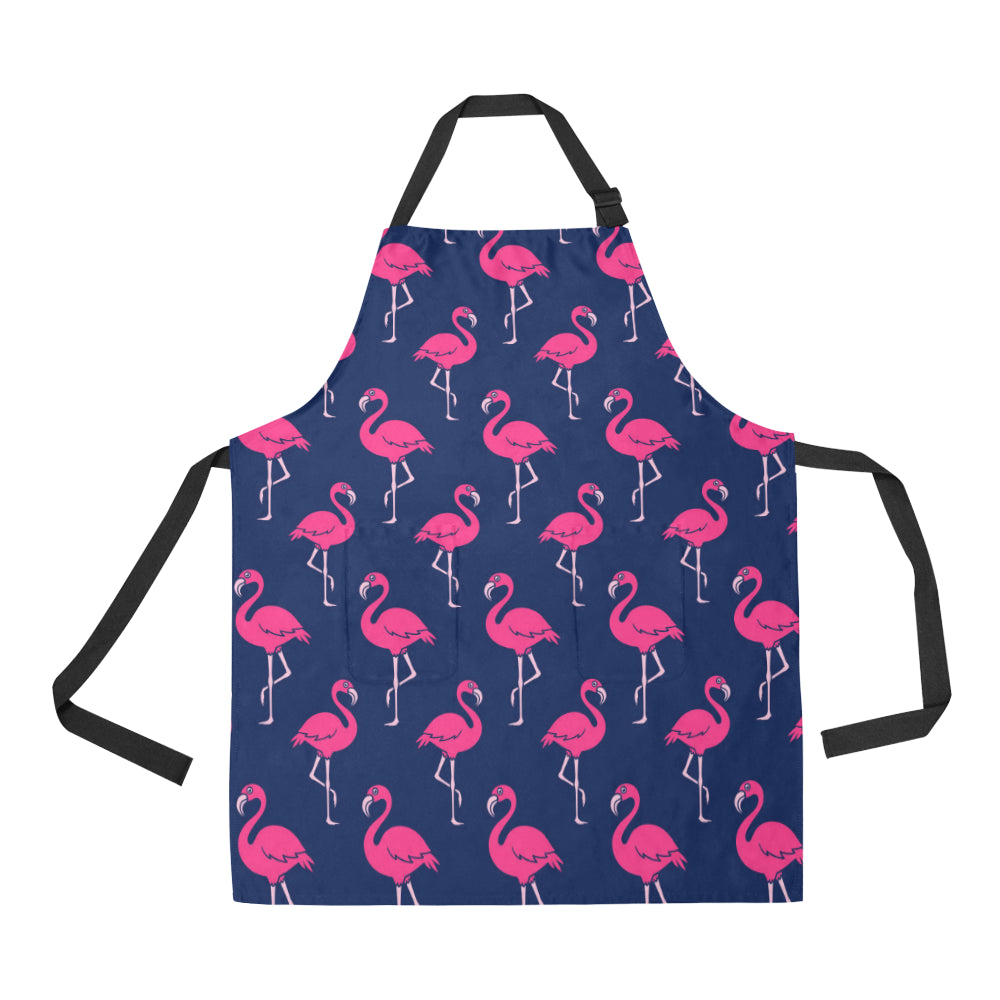 Pink Flamingo Pattern Apron with Pocket
