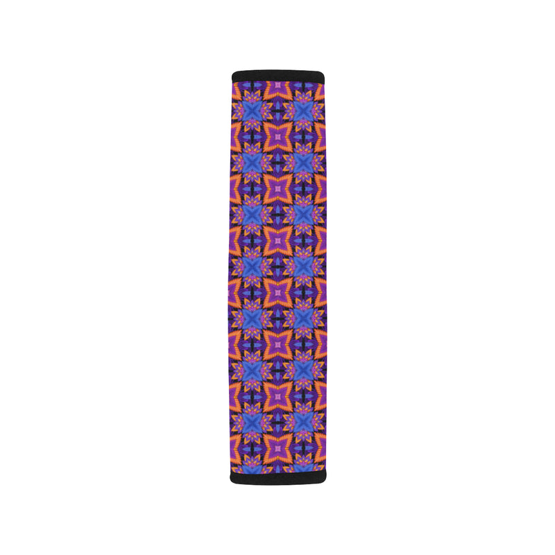 kaleidoscope Purple Orange Print Design Car Seat Belt Cover
