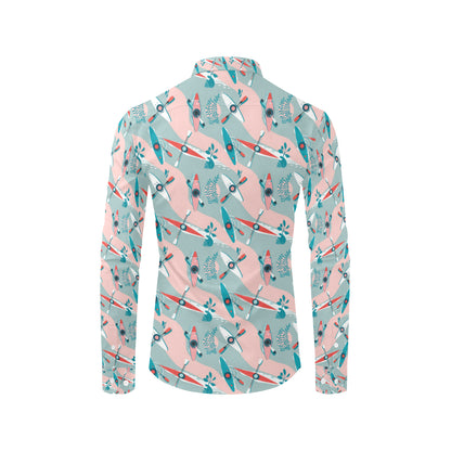 Kayak Pattern Print Design 05 Men's Long Sleeve Shirt