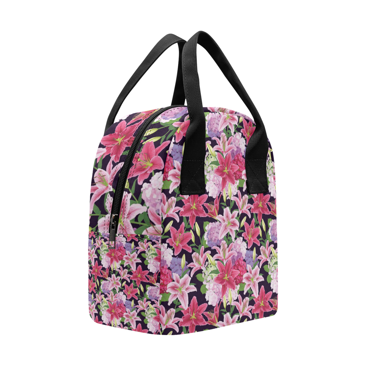 Lily Pattern Print Design LY017 Insulated Lunch Bag