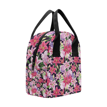Lily Pattern Print Design LY017 Insulated Lunch Bag