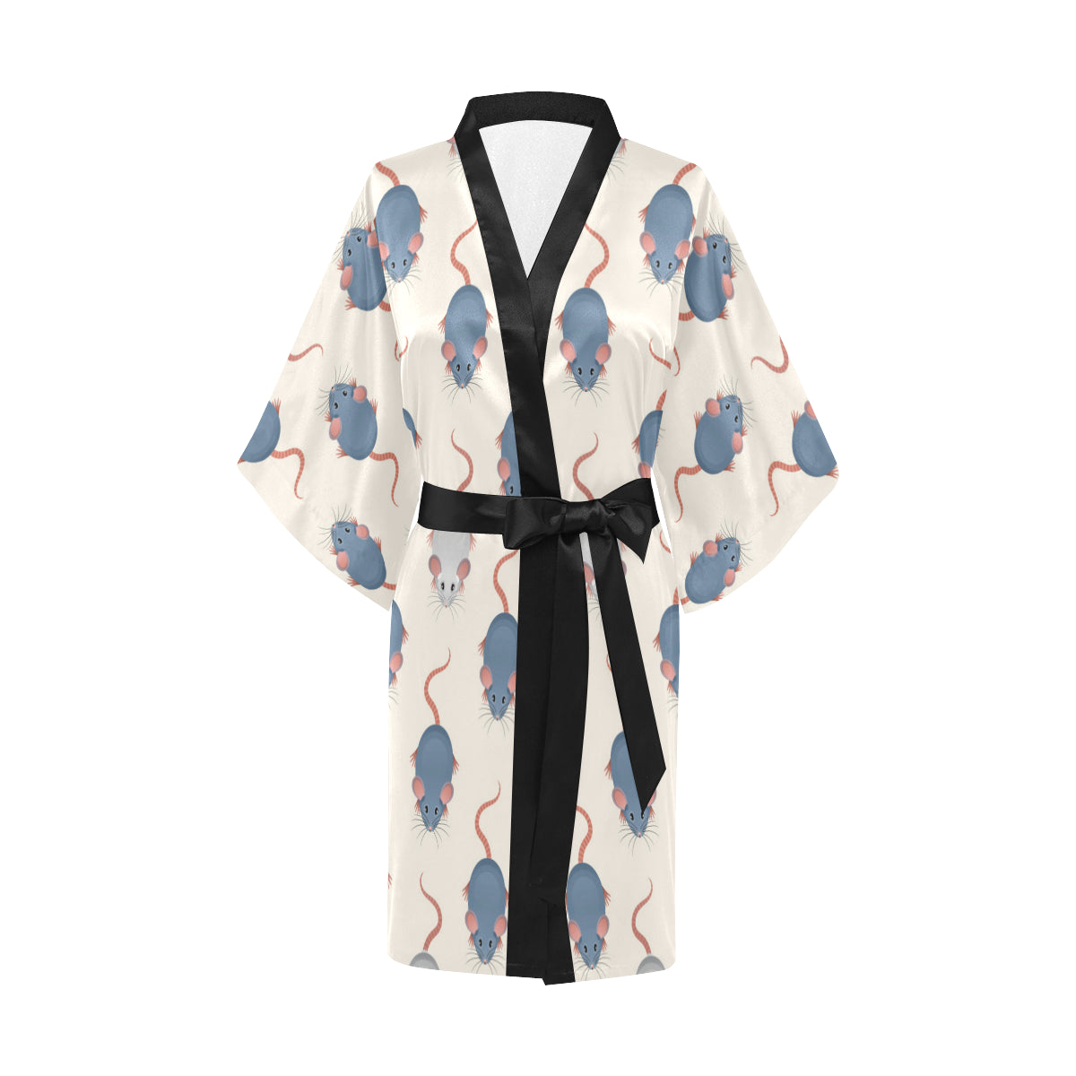 Rat Pattern Print Design 03 Women's Short Kimono