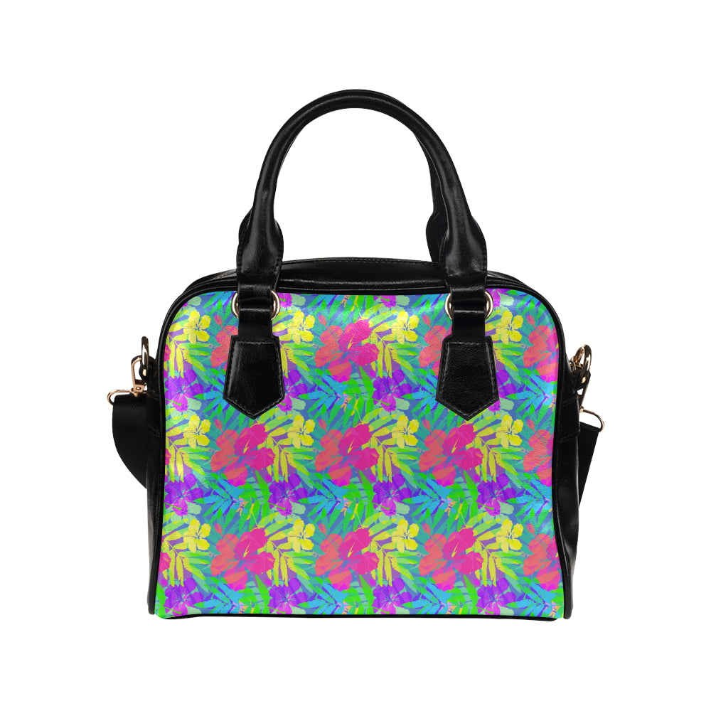 Neon Tropical Pattern Print Design A03 Shoulder Handbag