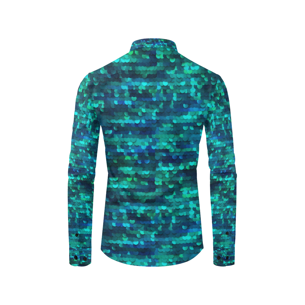 Mermaid Scales Pattern Print Design 06 Men's Long Sleeve Shirt