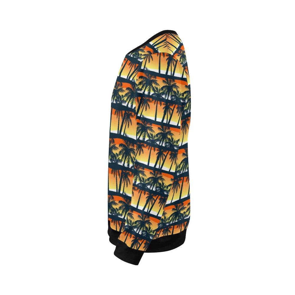 Palm Tree Pattern Print Design PT011 Men Long Sleeve Sweatshirt