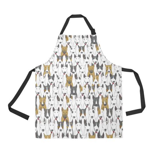 Bull Terriers Pattern Print Design 03 Apron with Pocket