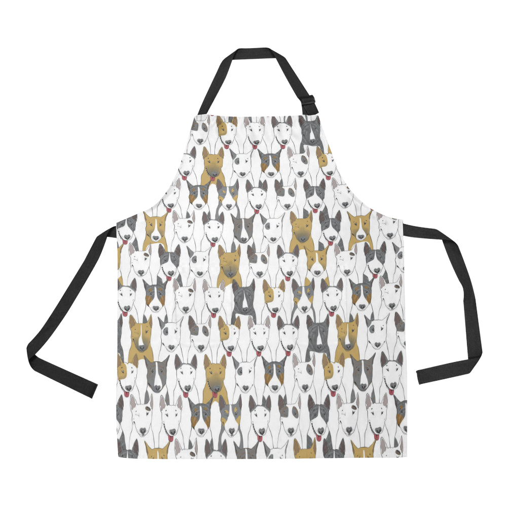 Bull Terriers Pattern Print Design 03 Apron with Pocket