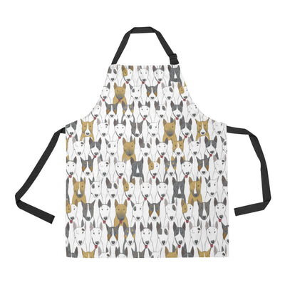 Bull Terriers Pattern Print Design 03 Apron with Pocket