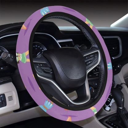 Cheerleader Pattern Print Design 02 Steering Wheel Cover with Elastic Edge