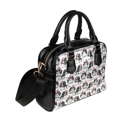 Japanese Chin Pattern Print Design 01 Shoulder Handbag